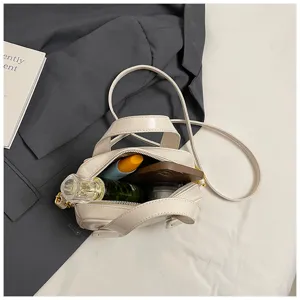 Women soft leather shoulder bag casual crossbody pillow bag daily tote bag with top handle.