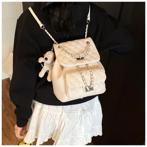 Mini sac à dos matelassé en cuir chic avec bretelles chaînettes pour femme style mode