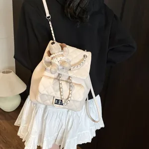 Sac à dos matelassé avec chaîne pour femme petit sac bandoulière chic sac de jour