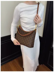 Classic brown monogram women's shoulder underarm bag versatile fashion retro handbag