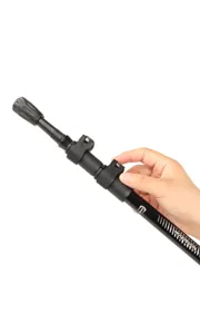 Detailed view of the outdoor telescopic trekking pole locking mechanism with secure grip design.