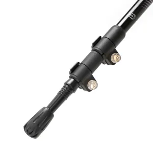 Ultra-light outdoor trekking pole detail with external lock and anti-slip rubber tip for hiking.