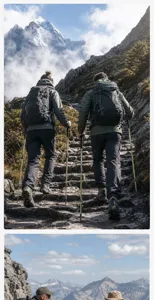 Ultralight telescopic hiking pole for outdoor trekking, durable anti-slip handle climbing stick.