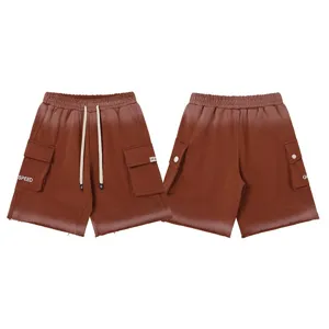 High street gradient cargo shorts for men and women, featuring multi-pockets and cool style.
