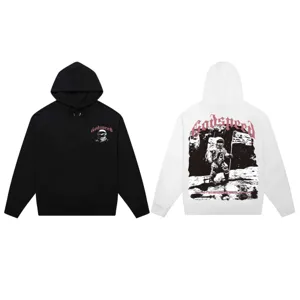 Streetwear astronaut graphic hoodie, comfortable loose fit hooded sweatshirt for men and women.