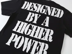 Black vintage washed short sleeve t-shirt with bold distressed back print streetwear style