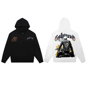 Unisex streetwear hoodie with bold graphic print, comfortable casual pullover style.