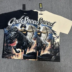 T-shirt oversize graphique délavé vintage pour homme et femme, coton lourd streetwear.