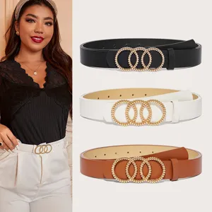 Women's Elegant Faux Leather Thin Belt Alloy Metal Buckle Solid Color Decorative Waist Belt For Banquet Women Accessories