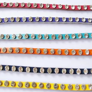 Detailed view of colorful genuine leather rhinestone thin waist belts set for women stylish accessory.