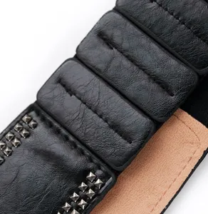Damen Punk Stil Nieten Elastischer Breiter Gürtel Modische Lässige Korsett Taillenband