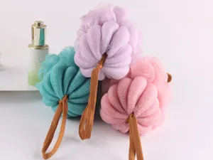 Conjunto de esponja de bano de malla grande estilo nordico con correa para ducha corporal