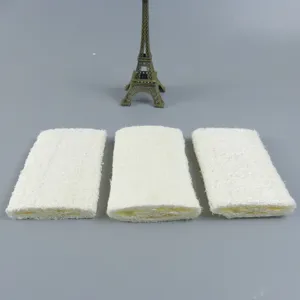 Natural loofah sponge detail, flat pressed plant fiber body scrubber for daily shower exfoliating care.