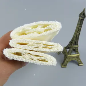 Natural compressed loofah bath sponge scrubber body exfoliator eco friendly shower pad 3pcs