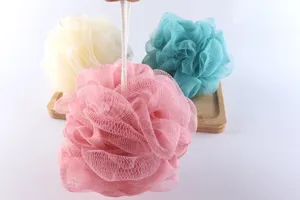 Colorful mesh bath sponge set for daily shower exfoliating and body cleaning.
