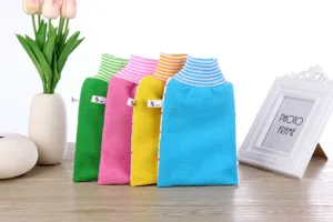 Exfoliating bath gloves double-sided scrub mitts colorful body cleaning shower washing tools