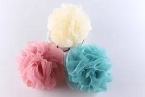 Colorful mesh bath sponge set for daily shower exfoliating, soft PE material body scrubber.