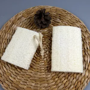 Natural loofah sponge bath body scrubber eco friendly plant exfoliating sponge with hanging rope