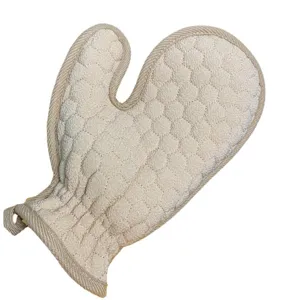 Exfoliërende badhandschoen van zacht mesh voor dagelijkse douche en diepe huidreiniging.