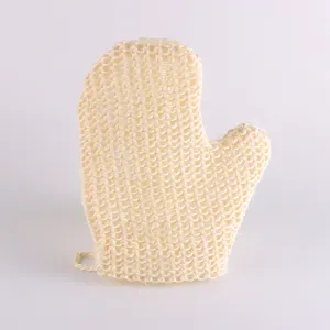 Natural sisal bath mitt exfoliating glove body scrubber with thumb and hanging loop for daily spa shower