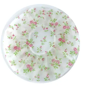 Cuffia doccia impermeabile in PE spesso con stampa floreale di rose per bagno e uso in cucina.
