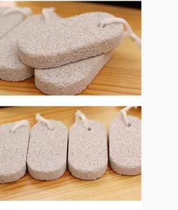 Natural volcanic pumice stone with hanging rope for foot exfoliation and callus removal detail view.