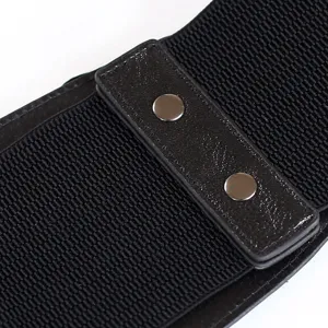 Women wide elastic waist belt stretch cincher black dress belt fashion clothing accessory