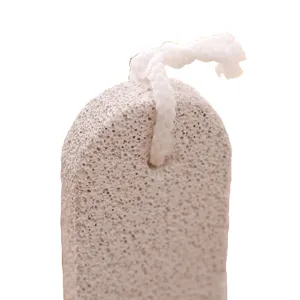 Natural volcanic pumice stone for foot exfoliation, dead skin removal with handy hanging cord.