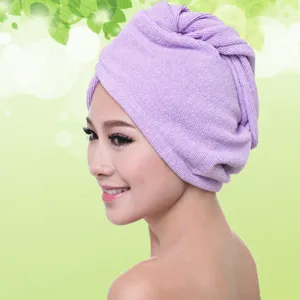 Gorro de secado rapido de microfibra para el pelo, toalla turbante super absorbente mujer.