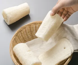 Natural loofah sponge bath scrubber body exfoliating dish washing sponge pad kitchen tool