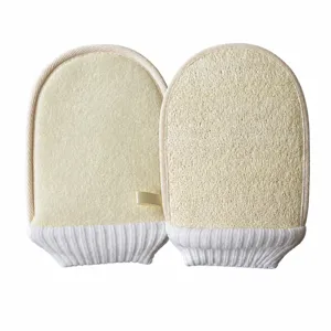 Spugna da bagno in luffa naturale guanto esfoliante semi-tondo per il corpo e la doccia.