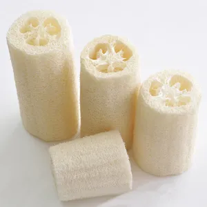 Natural organic loofah sponge scrubbers for daily body bath and kitchen dishwashing cleaning.