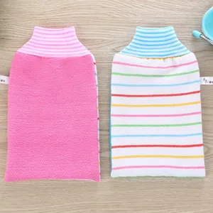 Double Sided Exfoliating Bath Mitt Thickened Scrub Gloves For Shower Body Bathing Cleaning Daily Home Use