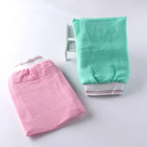 Guantes de baño exfoliantes de doble capa manopla limpiadora corporal unisex para ducha