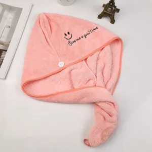 Korallenfleece Haartrocktuch, doppellagiges, super saugfaehiges, schnelltrocknendes Handtuch für Damen.