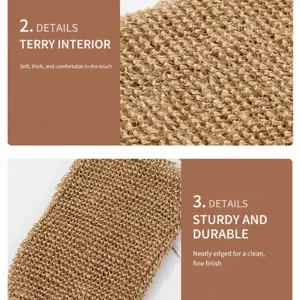 Natürlicher Jute Peeling Duschhandschuh, doppelseitiger Badeschwamm für die Haut.