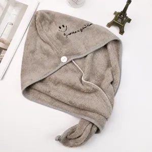 Korallenfleece Haartrocktuch, dicke super saugfähige schnell trocknende Duschhaube Damen.