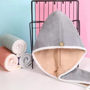 Verdichtete Korallenfleec-Haartrockenkappe für Damen, saugfähiges weiches Handtuch zum Haarewaschen.