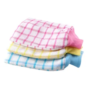 Guante de baño exfoliante de doble capa, esponja corporal para limpieza, unisex práctico.