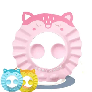 Bonnet de douche bebe impermeable protection oreilles dessin anime reglable chapeau de bain
