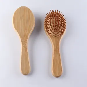 Spazzola per capelli in bambù naturale con cuscino d'aria per massaggio e lisciatura.