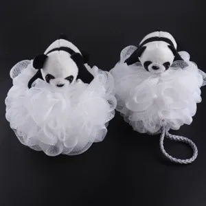 Créatif mignon panda éponge de bain grand pouf douche doux pour corps nettoyage doux