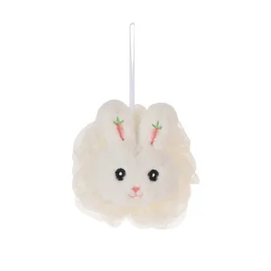 Simpatica spugna da bagno coniglietto retina doccia con cordino, morbida palla doccia peluche.