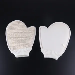 Doppelseitiger Peeling Duschhandschuh Badeschwamm Handschuh mit Rippbündchen für die Körperpflege.