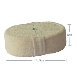 Natural loofah bath sponge exfoliating body scrubber with hand strap for daily shower use