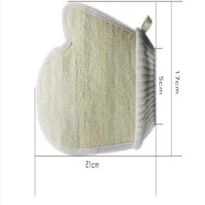Natürlicher Luffa-Badehandschuh mit Strickbündchen, Badeschwamm für die tägliche Körperpflege.