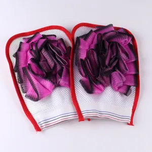 Zweiseitiger Duschhandschuh mit Netzblume, dicker Peeling-Handschuh für die Körperpflege.