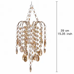 Crystal Pendant Light Shade Accessory Wind Chime Hanging Ornament Faceted Crystal Beads Luxury Home Wedding Decor