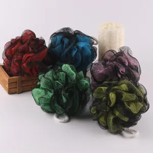 PE Color Matching Mesh Bath Sponge Foaming Ball Shower Scrubber For Bathroom Body Cleaning Daily Use