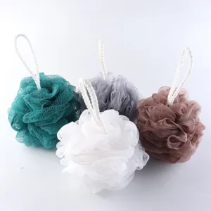 Spugna da bagno in rete morbida grande pouf doccia con corda per pulizia corpo quotidiana.